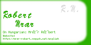 robert mrar business card